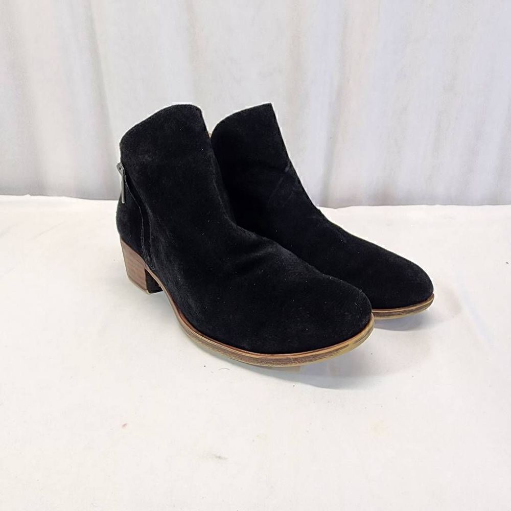 Lucky Brand Barough Black Suede Ankle Booties Size 9.5